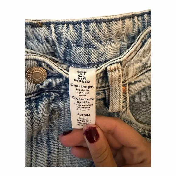 H&M Slim Straight Blue Women’s Jeans - Picture 3 of 4